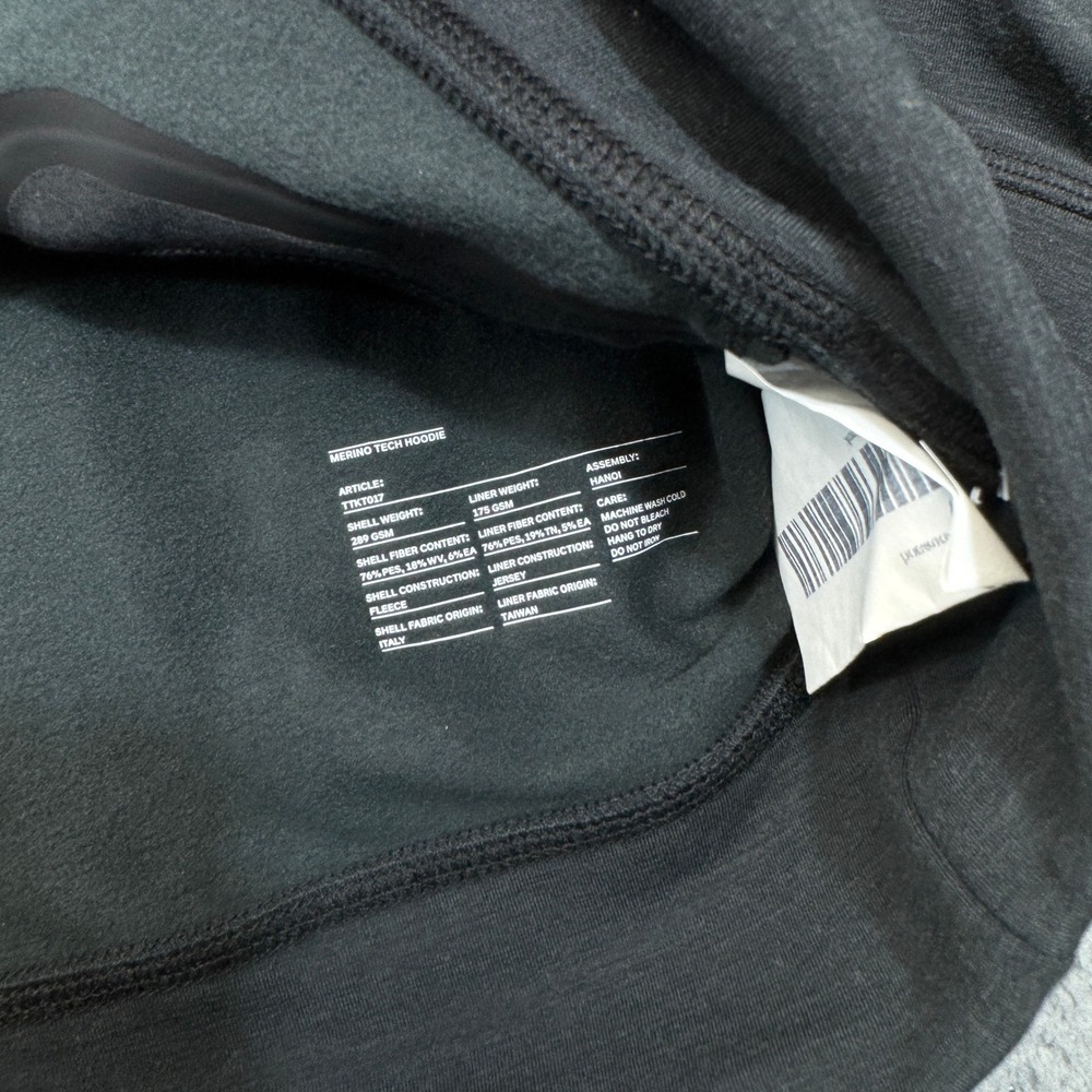 Ten Thousand Merino Tech Hoodie Mens Small Black Wool Popover Training Gorp NWT - Picture 5 of 12